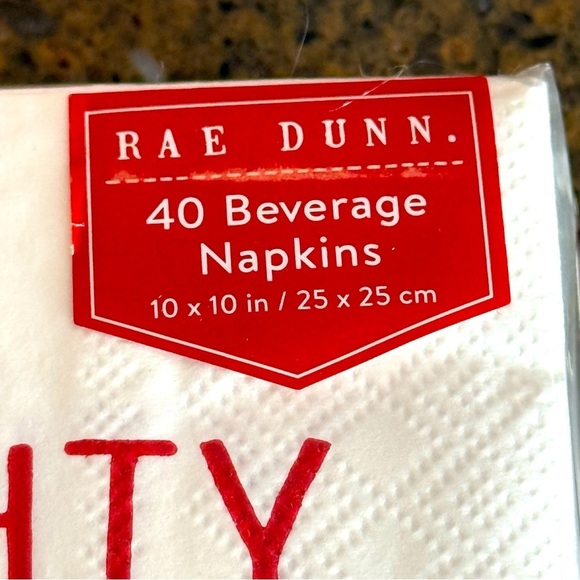 NEW SET of 2 Packs of 40 ct Rae Dunn Naughty or Nice Beverage Napkins (80 Total) - Picture 2 of 5